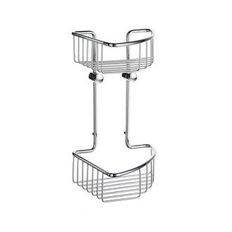 Smedbo DK1021 6 1/2 in. Wall Mounted Double Level Corner Basket in Polished Chrome from the Sideline Collection